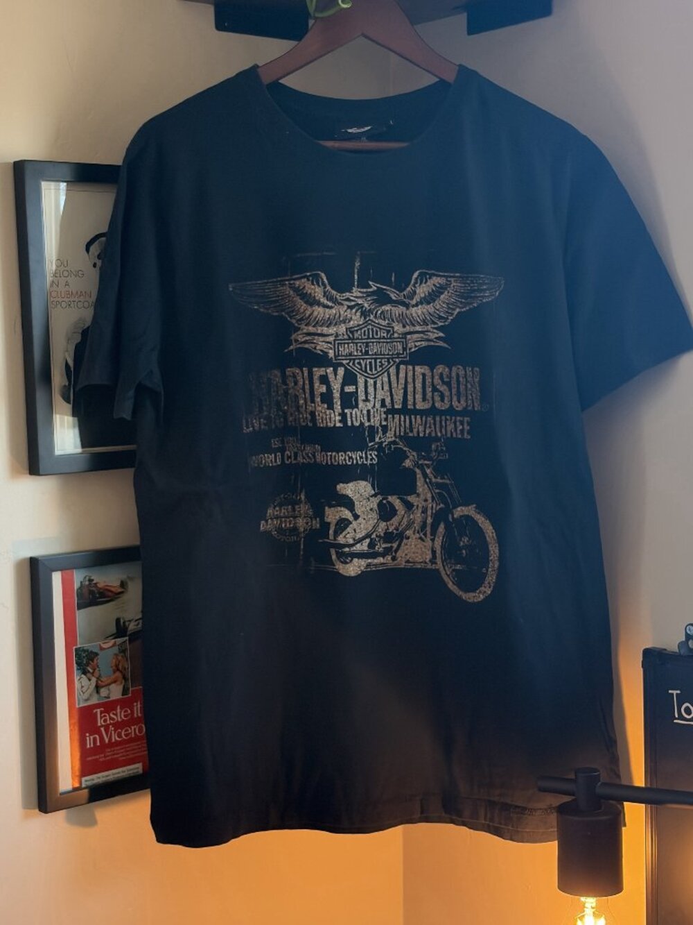 Harley-Davidson Graphic T-Shirt Black Motorcycle Men's L